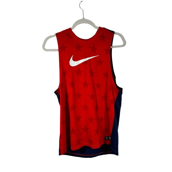 Nike USA Soccer Americano Tank Top Red Blue Star Print Womens Medium - Picture 1 of 5